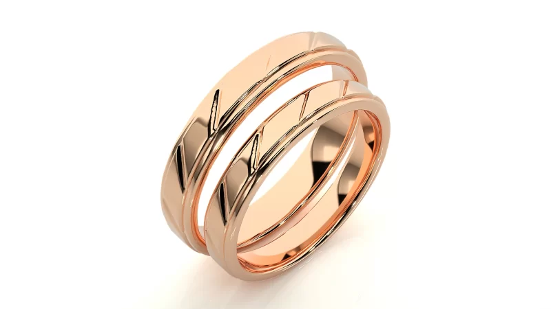 Verighete Cuplu Rafinat Plain Aur 18k Stylish - Recife