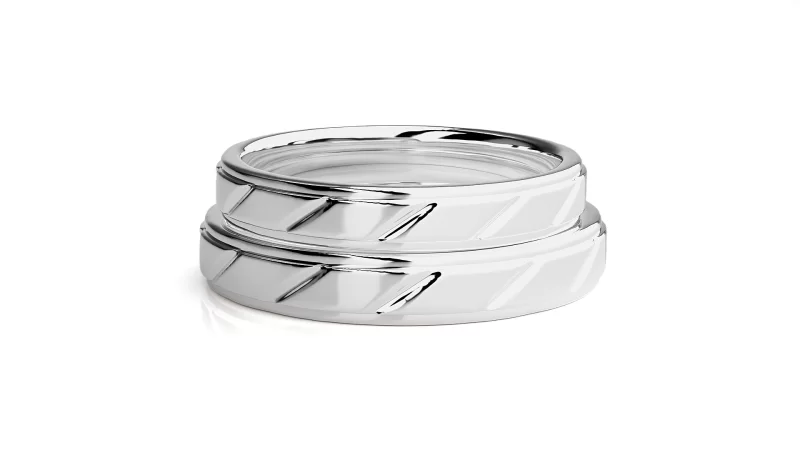 Verighete Cuplu Rafinat Plain Aur 18k Stylish - Recife
