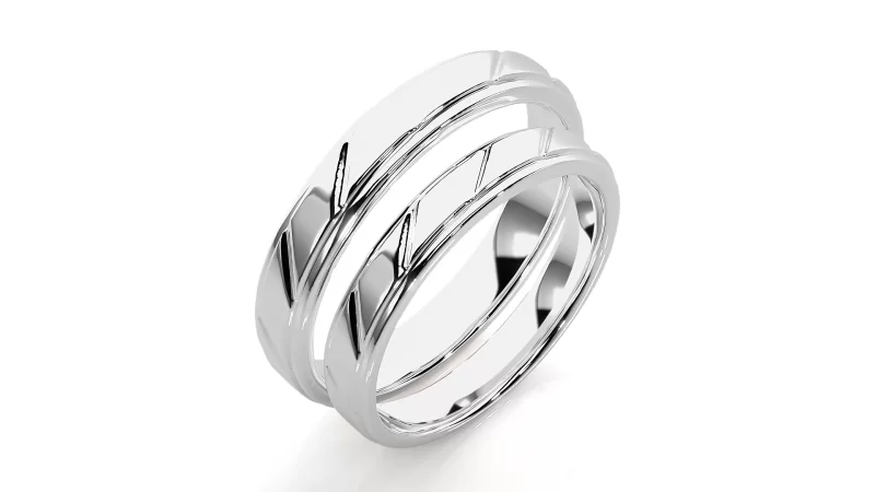 Verighete Cuplu Rafinat Plain Aur 18k Stylish - Recife