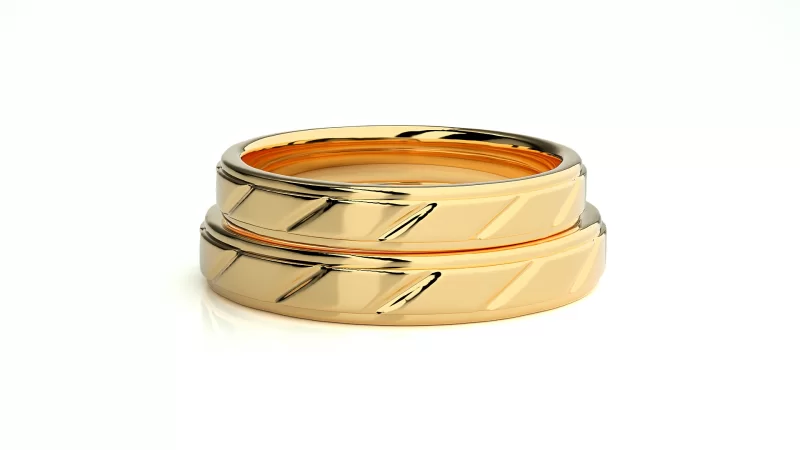 Verighete Cuplu Rafinat Plain Aur 18k Stylish - Recife