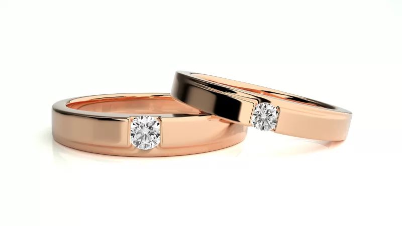 Verighete Cuplu Harmonious Aur 18k Diamante Naturale - Florianopolis