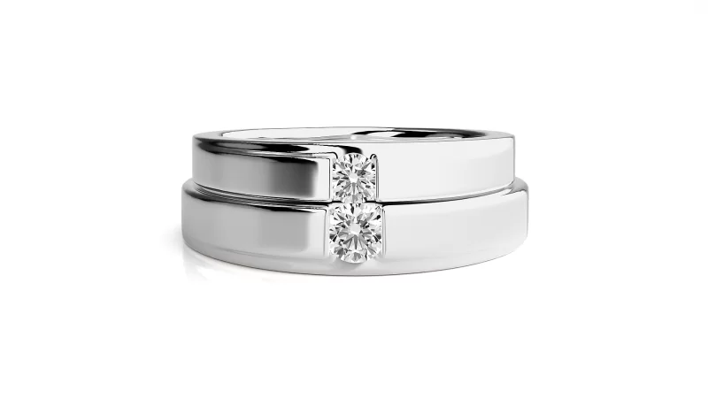Verighete Cuplu Harmonious Aur 18k Diamante Naturale - Florianopolis