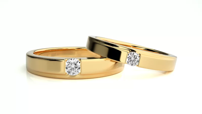 Verighete Cuplu Harmonious Aur 18k Diamante Naturale - Florianopolis