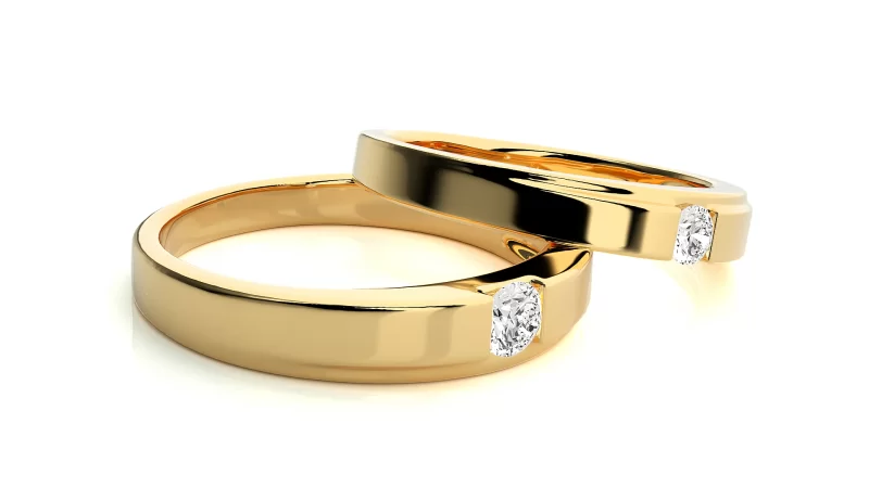 Verighete Cuplu Harmonious Aur 18k Diamante Naturale - Florianopolis
