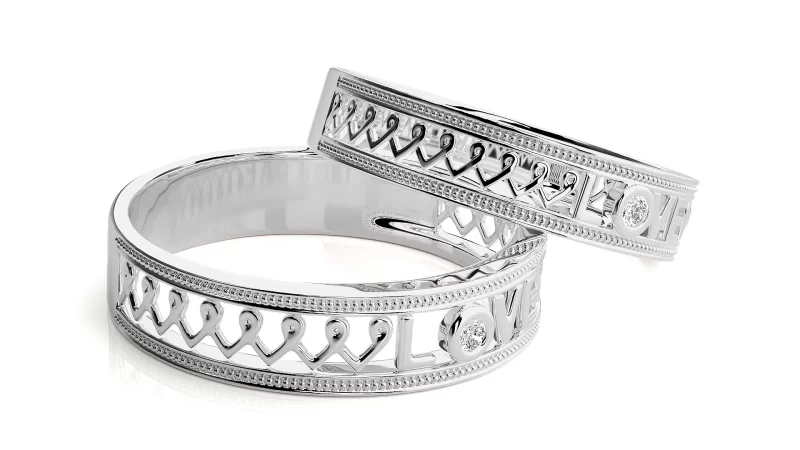 Verighete Cuplu Forever LOVE Carved Aur 18k Real Diamonds - Fortaleza