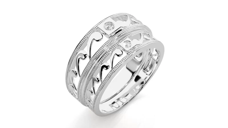 Verighete Cuplu Fluid Carved Aur 18k Real Diamonds - Campo Grande