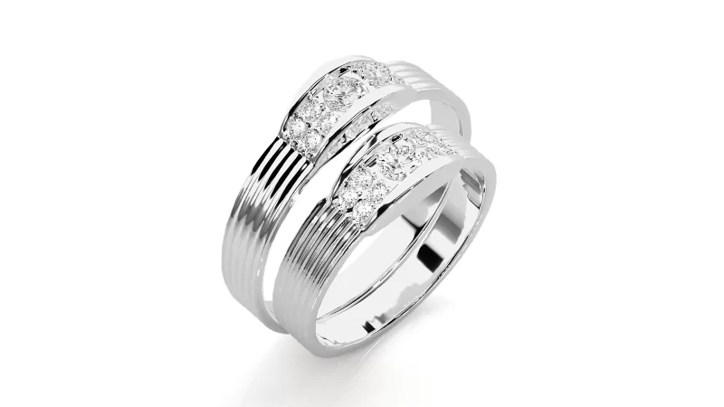 Verighete Cuplu Contemporary Dazzling Aur 18k Real Diamonds - Santos