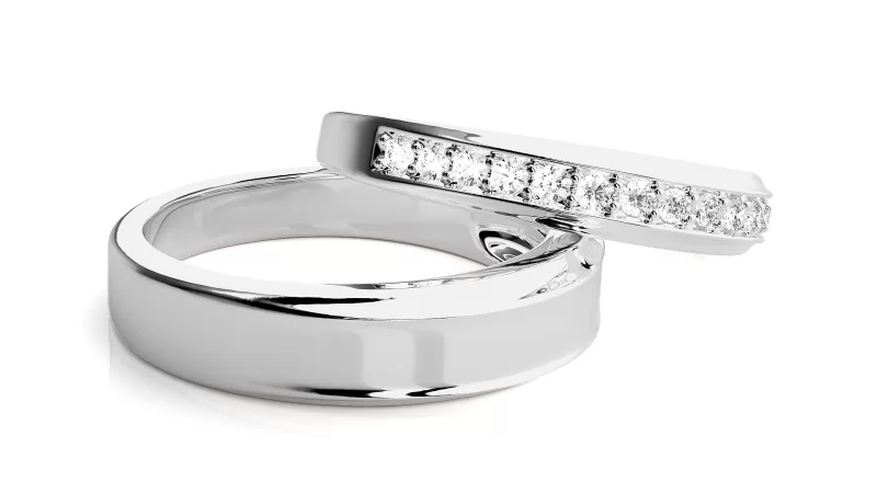 Verighete Cuplu Elegant Sparkle Aur 18k Pure Diamonds - Brasilia