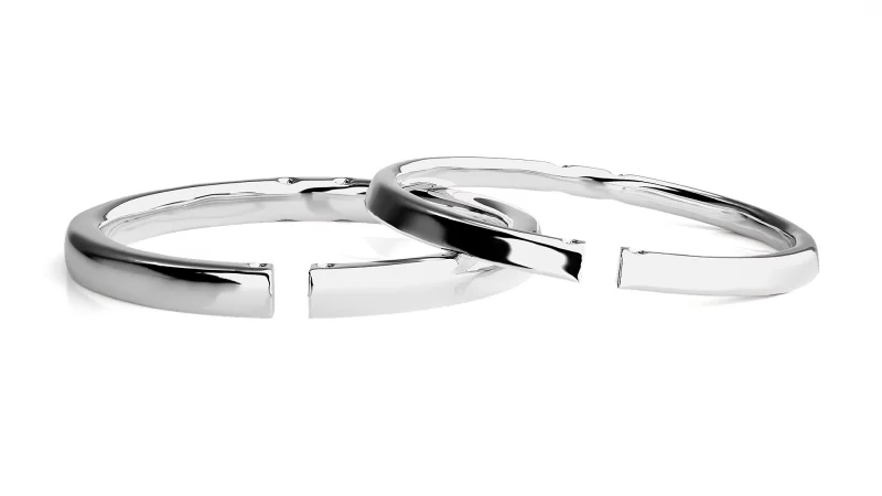 Verighete Cuplu Minimalist Sleek Plain Aur 18k - Orange Walk