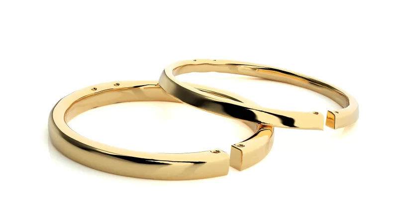 Verighete Cuplu Minimalist Sleek Plain Aur 18k - Orange Walk