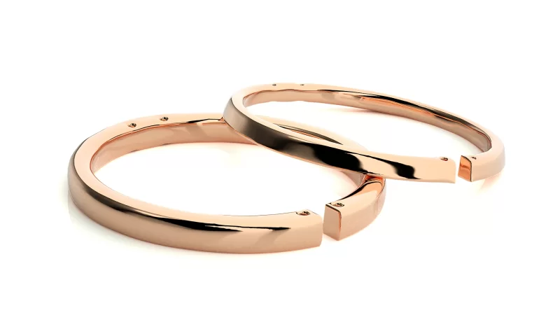 Verighete Cuplu Minimalist Sleek Plain Aur 18k - Orange Walk