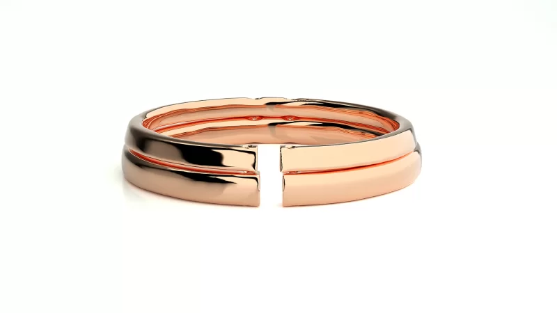 Verighete Cuplu Minimalist Sleek Plain Aur 18k - Orange Walk