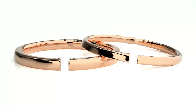 Verighete Cuplu Minimalist Sleek Plain Aur 18k - Orange Walk