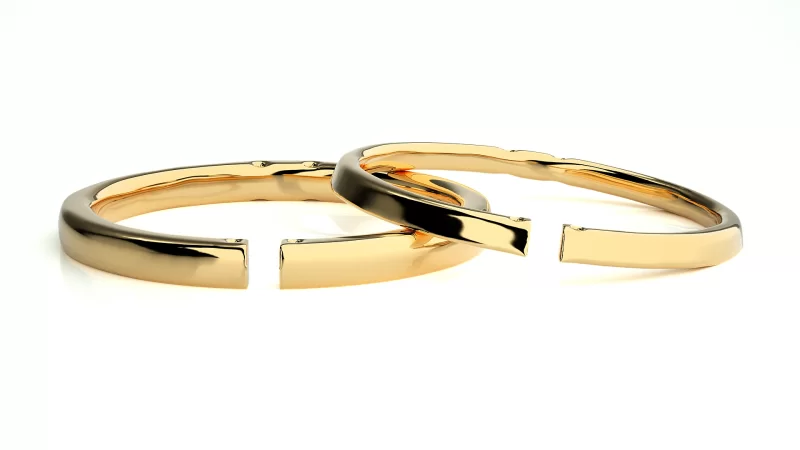 Verighete Cuplu Minimalist Sleek Plain Aur 18k - Orange Walk