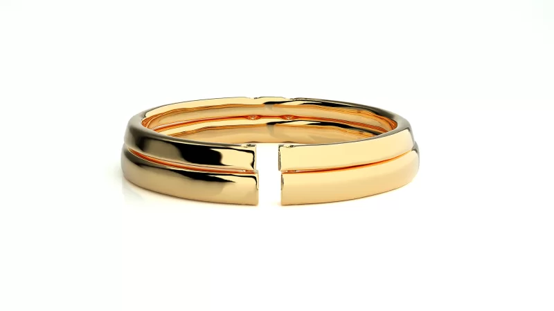 Verighete Cuplu Minimalist Sleek Plain Aur 18k - Orange Walk