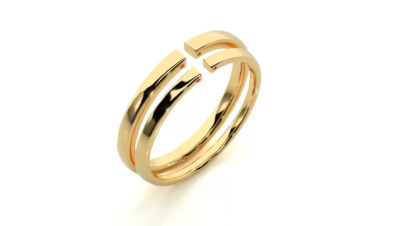 Verighete Cuplu Minimalist Sleek Plain Aur 18k - Orange Walk