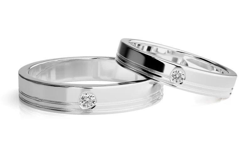 Verighete Cuplu Remarkable Aur 18k Natural Diamonds - Corozal