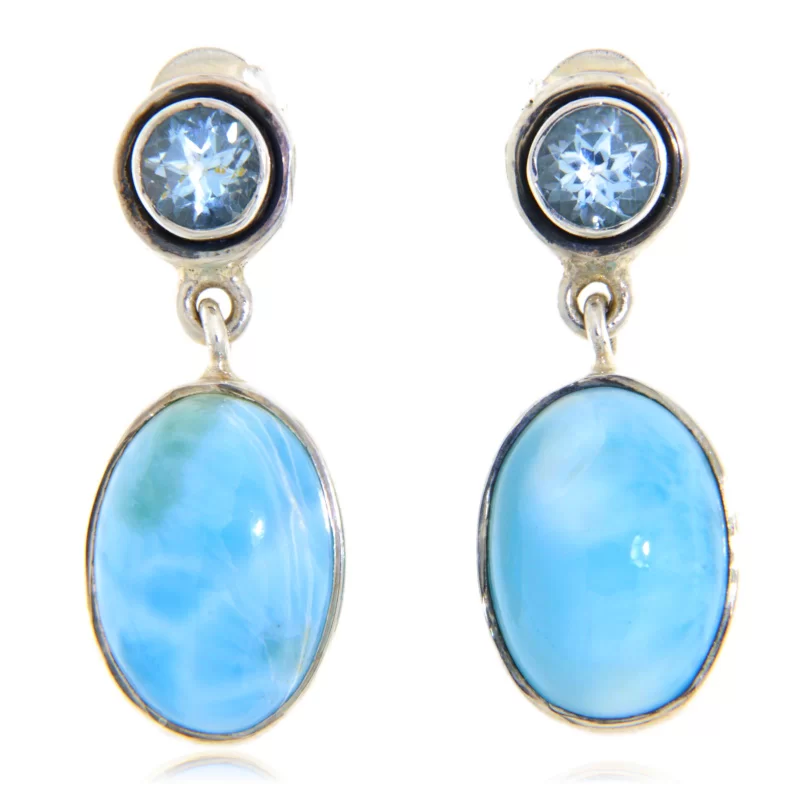 Cercei Argint 925 Larimar Topaz Naturale - Delicatete si Armonie