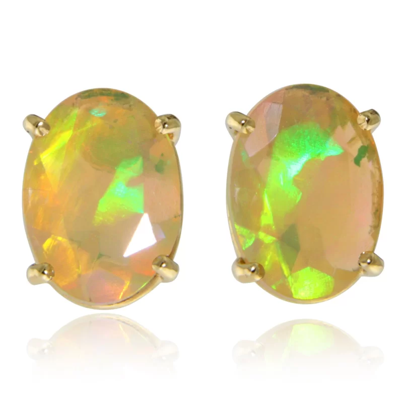 Cercei Aur 14k Opal etiopian natural - Frumusete si Lumina