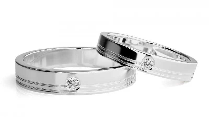 Verighete Cuplu Remarkable Aur 18k Natural Diamonds - Corozal