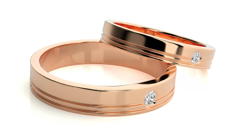 Verighete Cuplu Remarkable Aur 18k Natural Diamonds - Corozal
