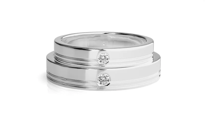Verighete Cuplu Remarkable Aur 18k Natural Diamonds - Corozal