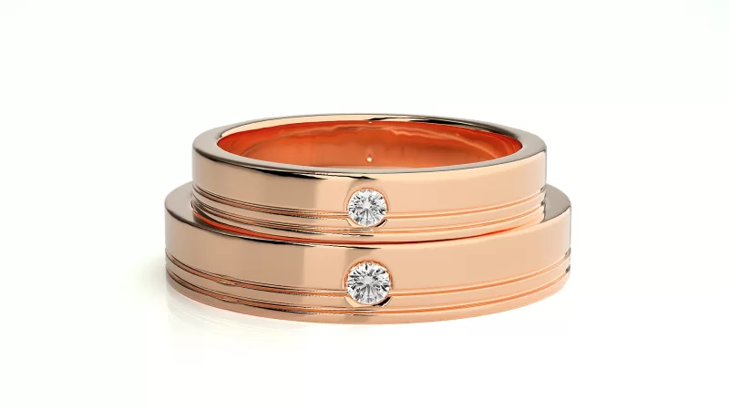 Verighete Cuplu Remarkable Aur 18k Natural Diamonds - Corozal