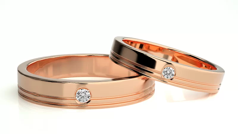 Verighete Cuplu Remarkable Aur 18k Natural Diamonds - Corozal
