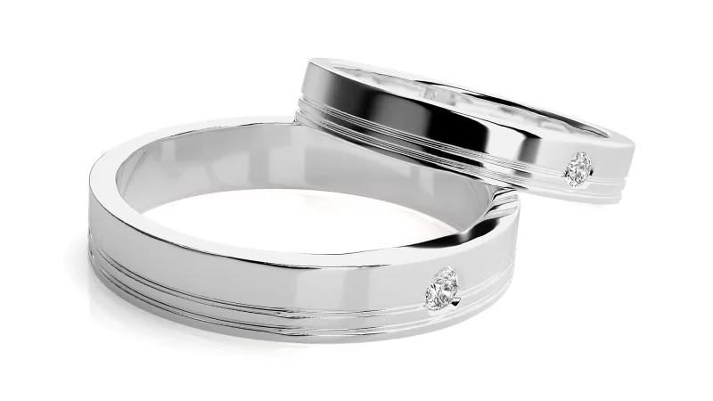 Verighete Cuplu Remarkable Aur 18k Natural Diamonds - Corozal