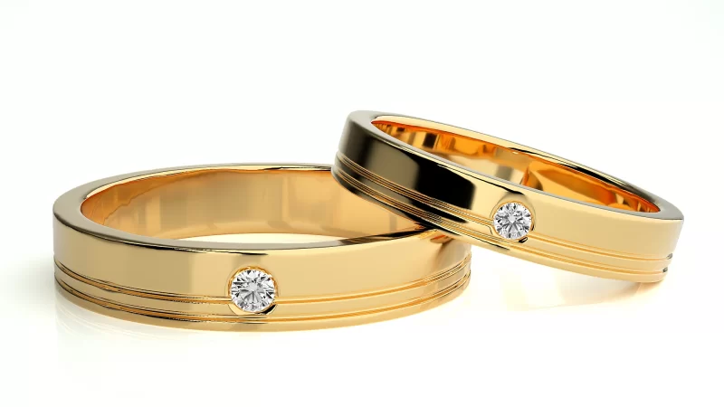 Verighete Cuplu Remarkable Aur 18k Natural Diamonds - Corozal
