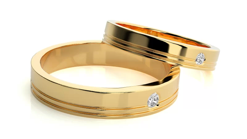 Verighete Cuplu Remarkable Aur 18k Natural Diamonds - Corozal