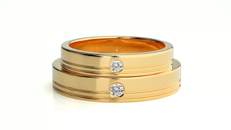 Verighete Cuplu Remarkable Aur 18k Natural Diamonds - Corozal