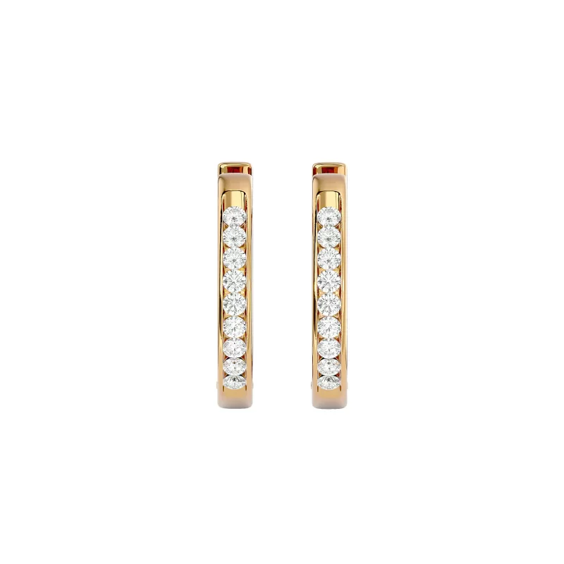 Cercei Aur Gleaming Hoop Aur 18k Diamante - Hannah