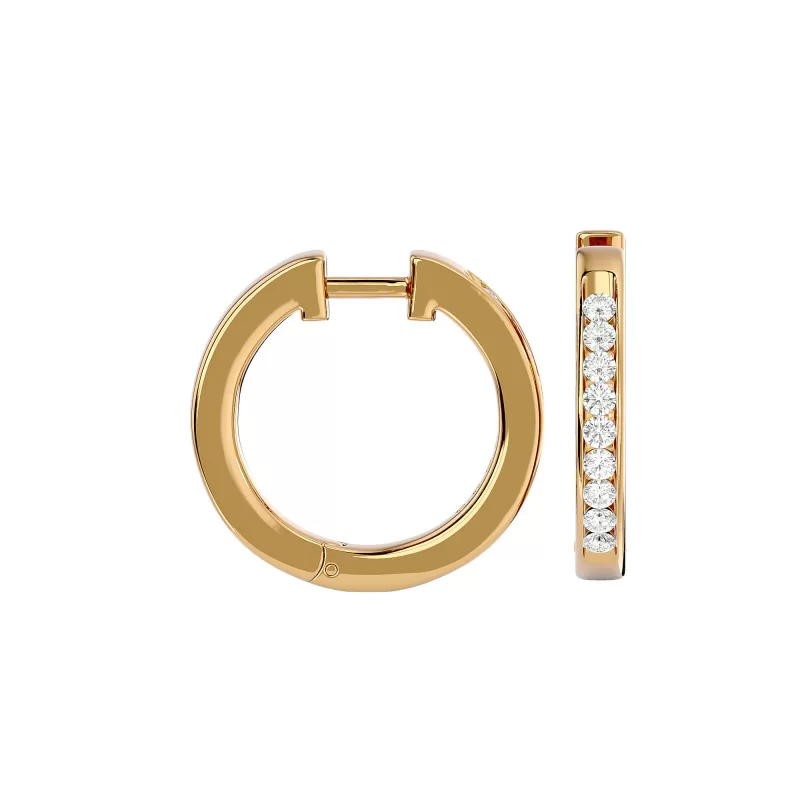 Cercei Aur Gleaming Hoop Aur 18k Diamante - Hannah