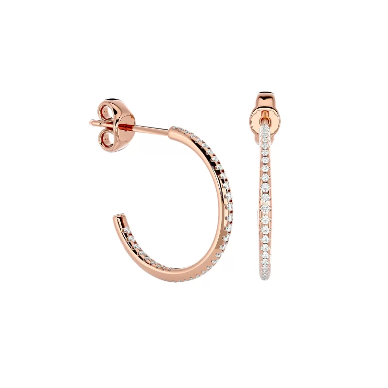 Cercei Aur Timeless Hoop Aur 18k Pure Diamonds - Diana