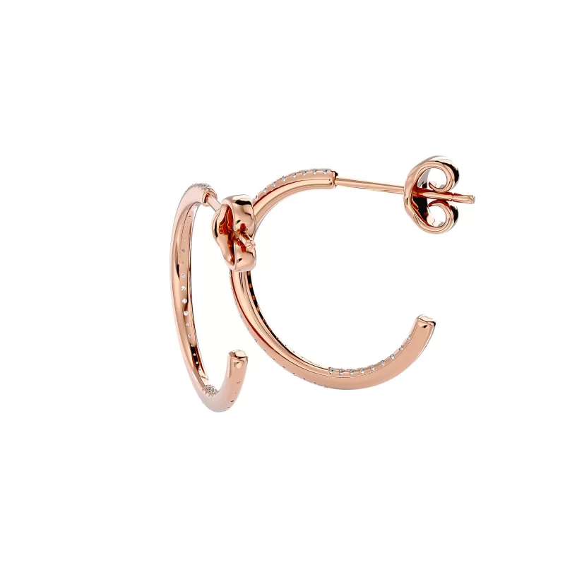Cercei Aur Timeless Hoop Aur 18k Pure Diamonds - Diana