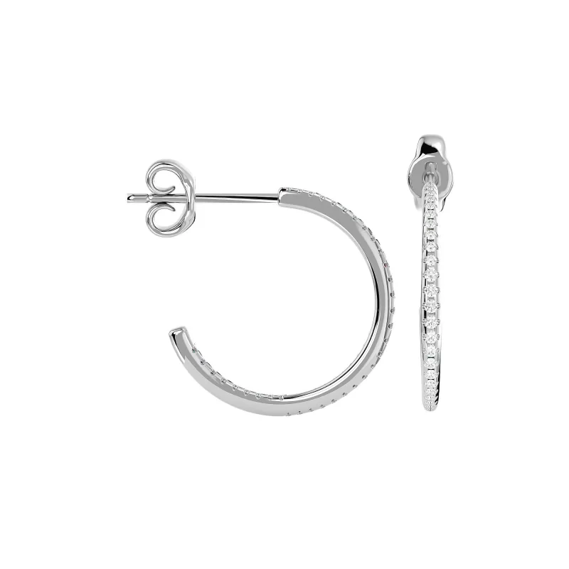 Cercei Aur Timeless Hoop Aur 18k Pure Diamonds - Diana