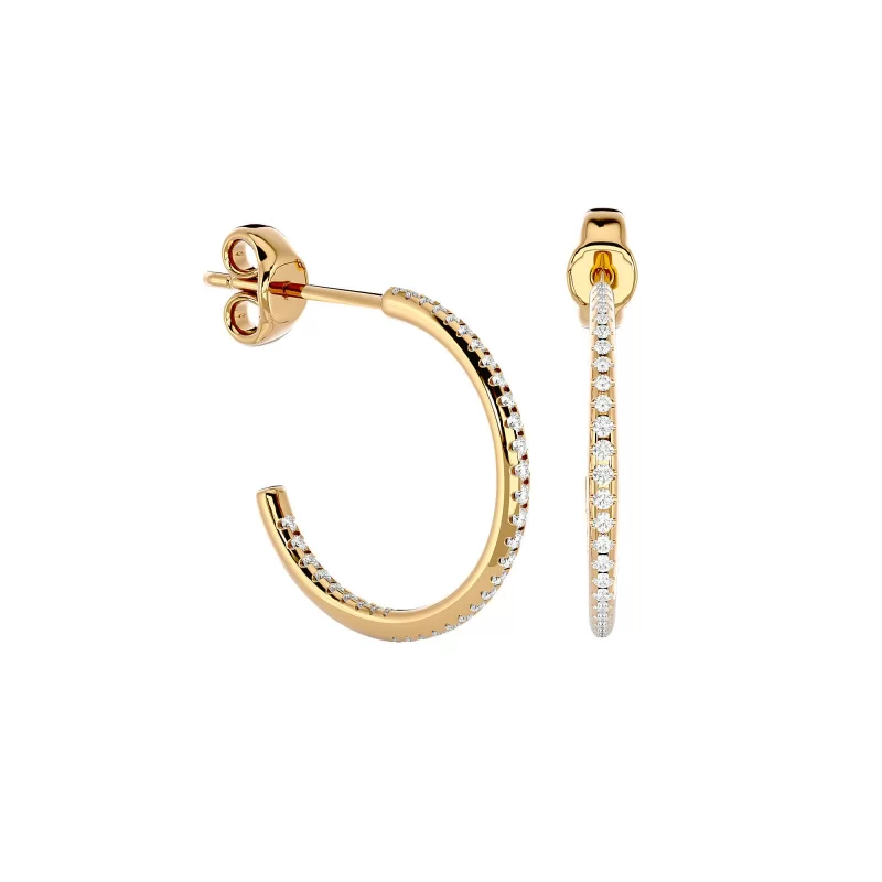 Cercei Aur Timeless Hoop Aur 18k Pure Diamonds - Diana