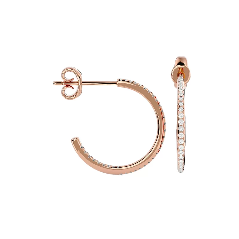 Cercei Aur Timeless Hoop Aur 18k Pure Diamonds - Diana