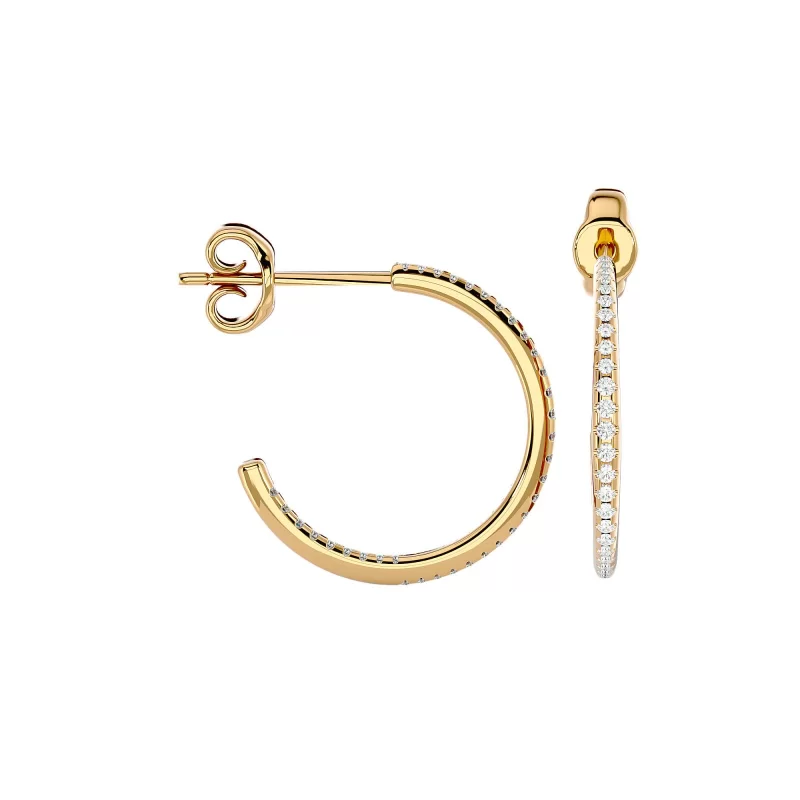 Cercei Aur Timeless Hoop Aur 18k Pure Diamonds - Diana