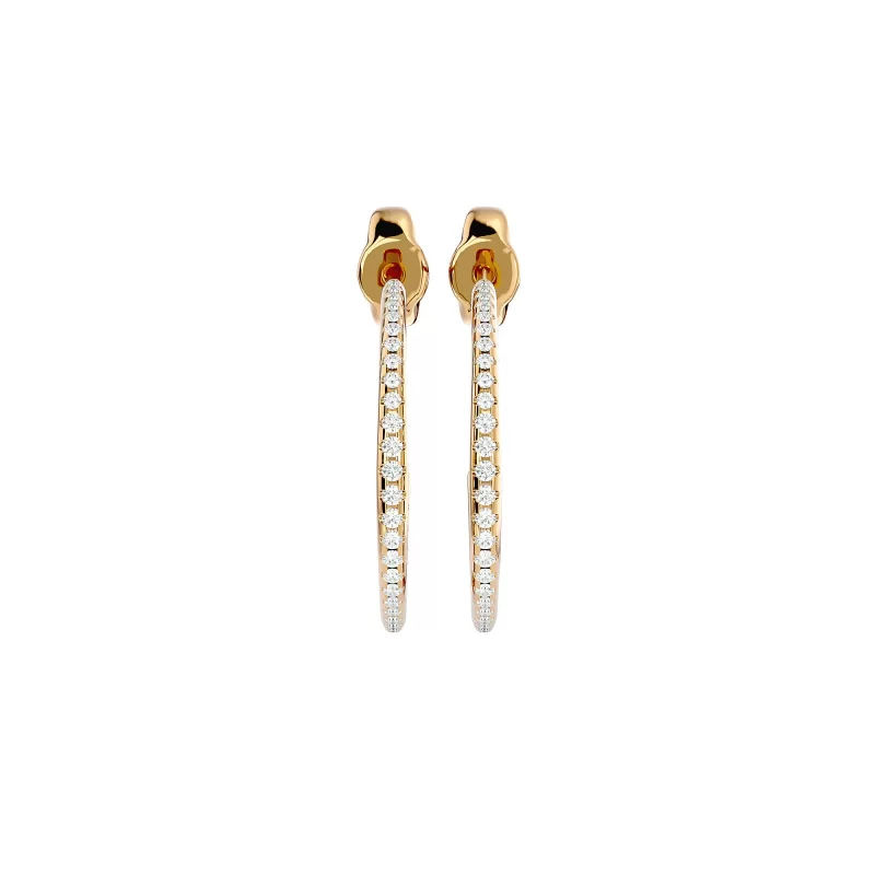 Cercei Aur Timeless Hoop Aur 18k Pure Diamonds - Diana