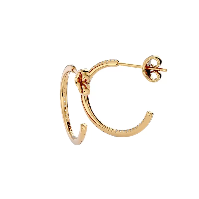 Cercei Aur Timeless Hoop Aur 18k Pure Diamonds - Diana