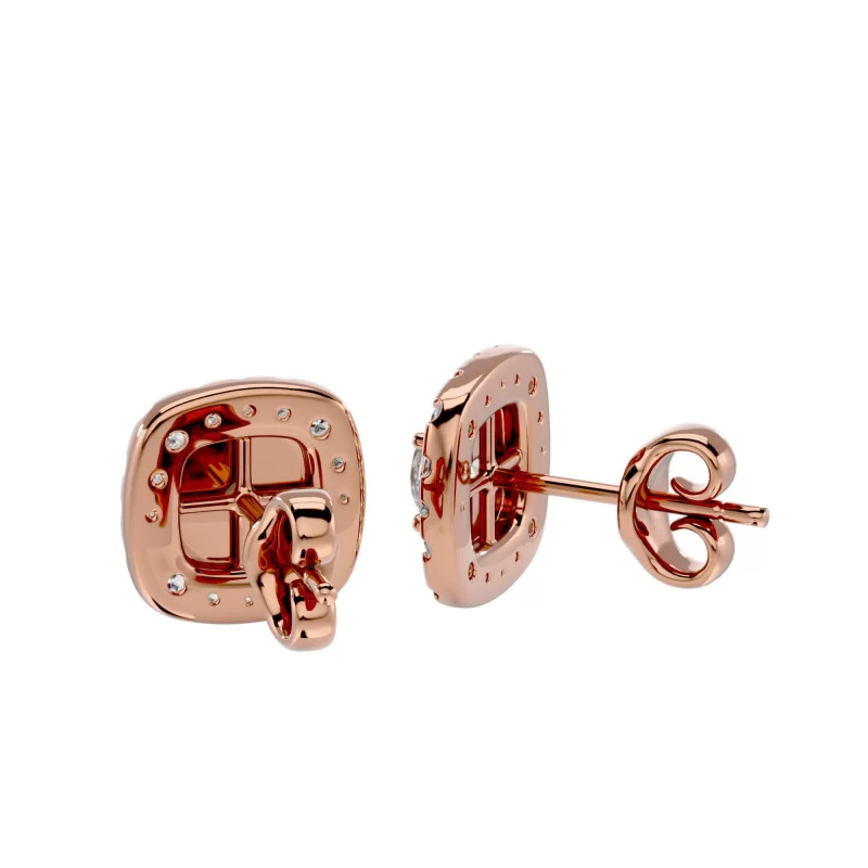 Cercei Aur Magnificent Halo Stud Aur 18k Genuine Diamonds - Georgette