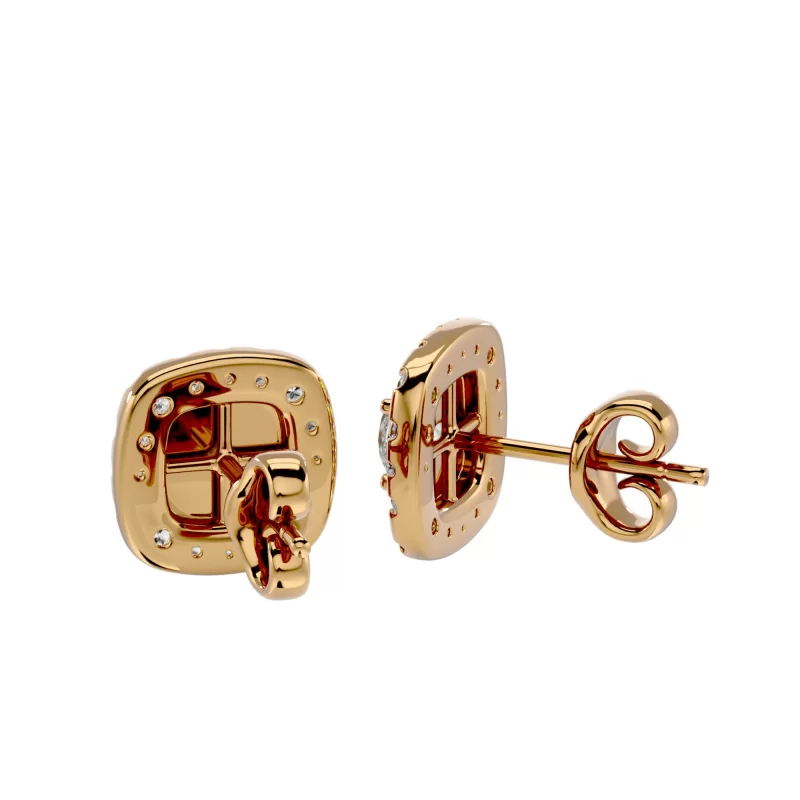 Cercei Aur Magnificent Halo Stud Aur 18k Genuine Diamonds - Georgette
