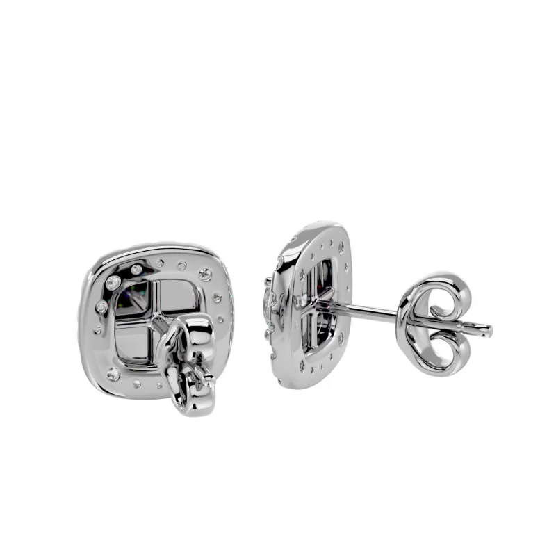 Cercei Aur Magnificent Halo Stud Aur 18k Genuine Diamonds - Georgette