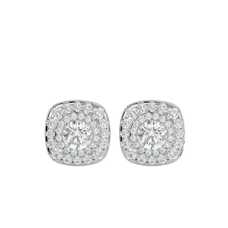 Cercei Aur Magnificent Halo Stud Aur 18k Genuine Diamonds - Georgette