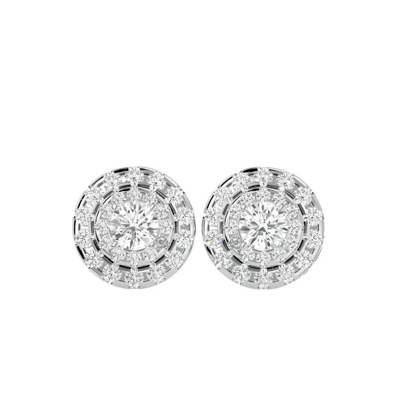 Cercei Aur Harmonious Halo Stud Aur 18k Pure Diamonds - Amanda