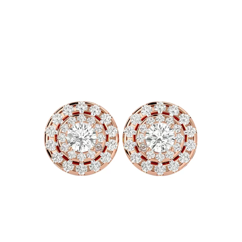 Cercei Aur Harmonious Halo Stud Aur 18k Pure Diamonds - Amanda