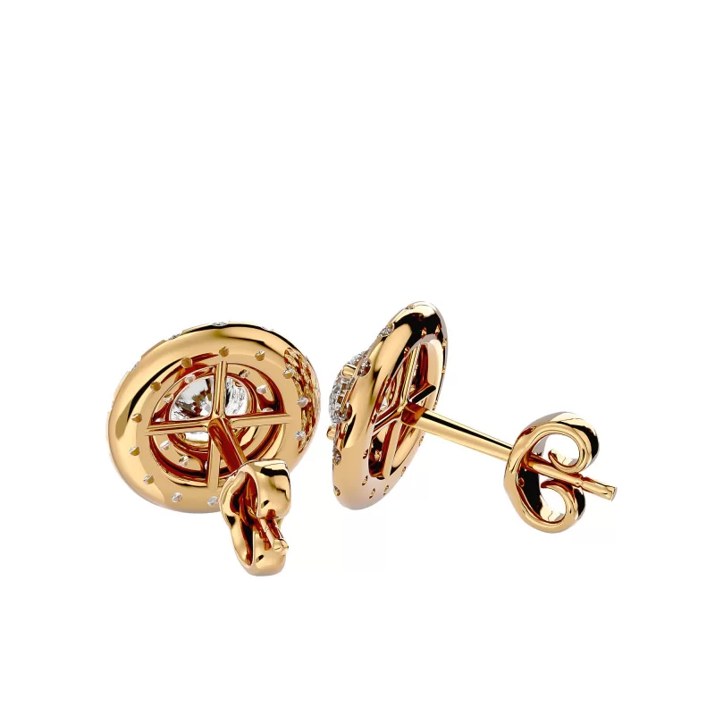 Cercei Aur Harmonious Halo Stud Aur 18k Pure Diamonds - Amanda