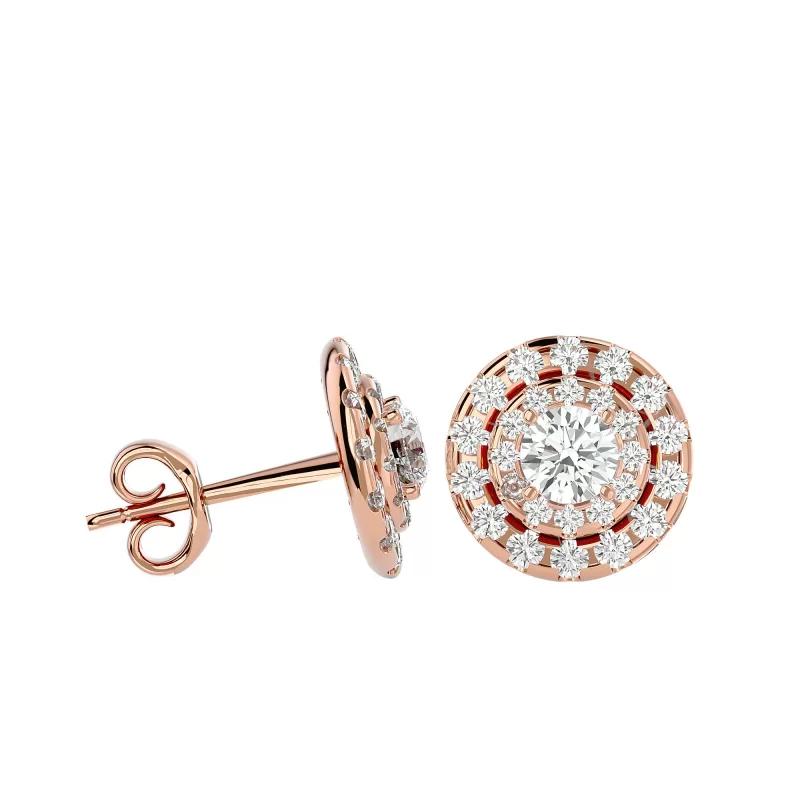 Cercei Aur Harmonious Halo Stud Aur 18k Pure Diamonds - Amanda